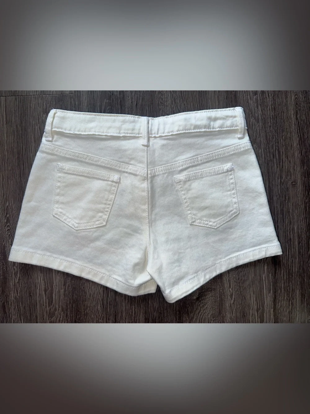 Gymboree White Denim Shorts with Blue and Multicolor Embroidery